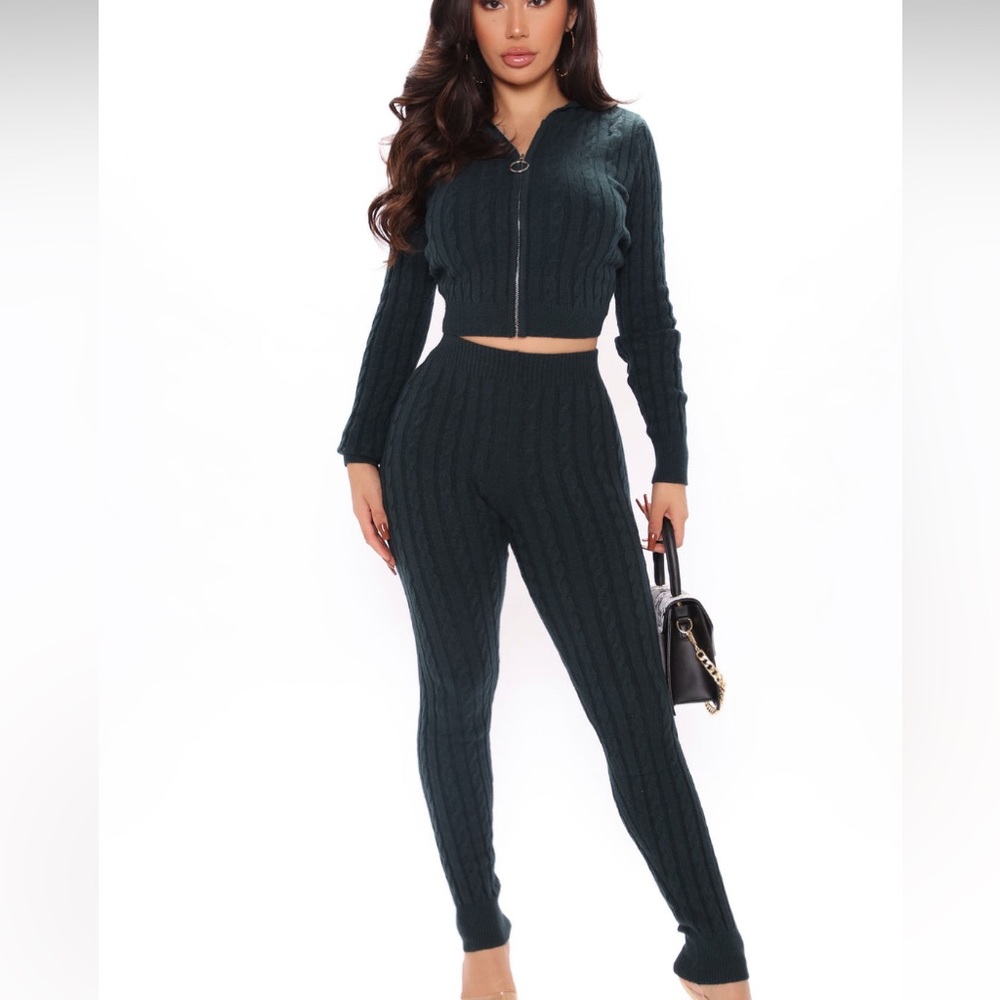 Cable Knit Sweater/Pant Set